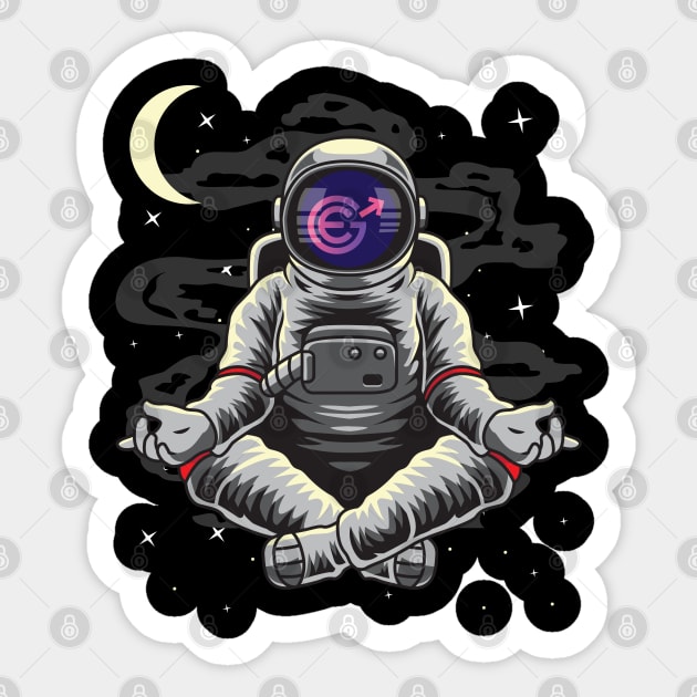 Astronaut Yoga Evergrow Crypto EGC Coin To The Moon Crypto Token Cryptocurrency Wallet Birthday Gift For Men Women Kids Sticker by Thingking About